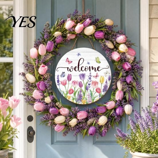Durable Wooden Number Plaque Welcome Sign, Round Smooth Thorn-Free Hanging Wear-Resistant House Plate Wall Art Decoration, for Room Doors Office