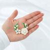 Elegant -Plated Pinets Brooch With Flowers And Cubic Zirconias