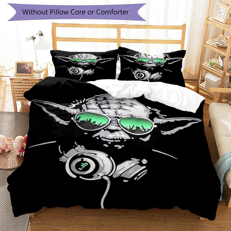 3pcs Yoda Bedding Set Duvet Cover Closure Includes 1 Duvet Cover & 2 Pillowcases, Soft and Comfortable for All Seasons.