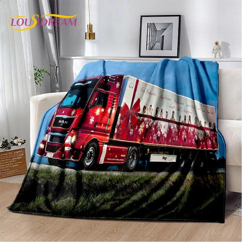 HD Man Truck Lorry 3D Printing Soft Flannel Blankets,Throw Blanket Comfortable Blanket for Picnic Beds Sofa Home Bedroom Gifts