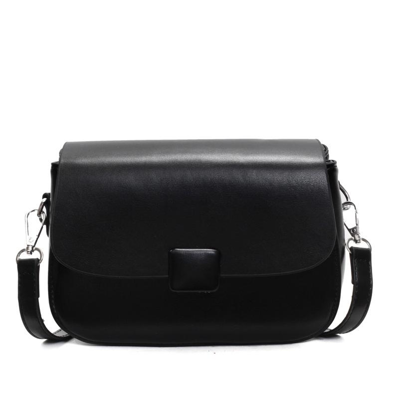 Korean Version of Niche High-end Simple Style Solid Color Portable Saddle Bag Fashionable Versatile Casual Commuter Style Messenger Bag Women