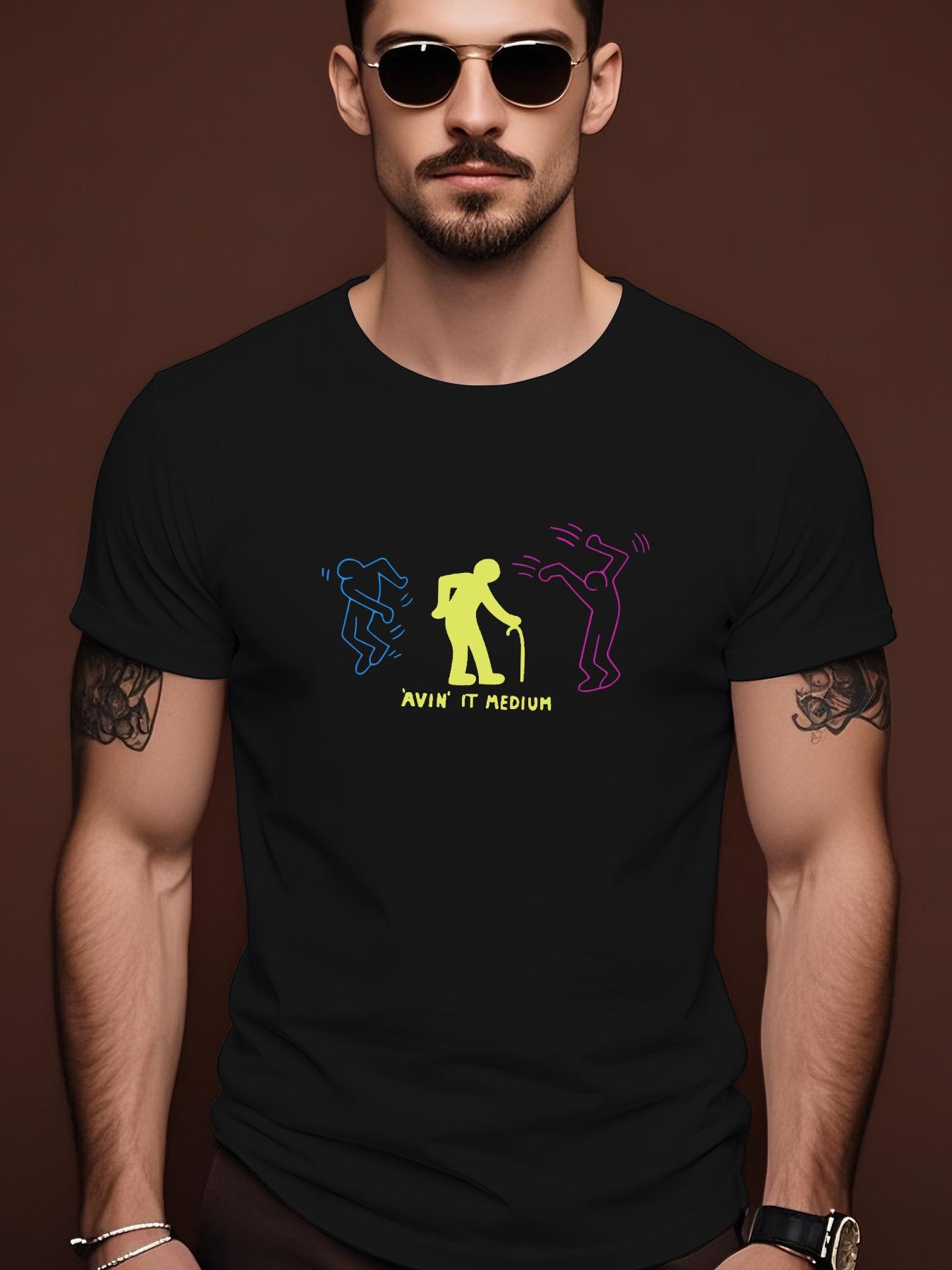 Summer Tshirt with Colorful Silhouette English Text Desig... XXXXL