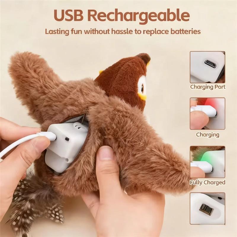 Electric Interactive Plush Pet Toy Flapping Shaking Simulation Animal Cat Dog Toy For Boredom Relief