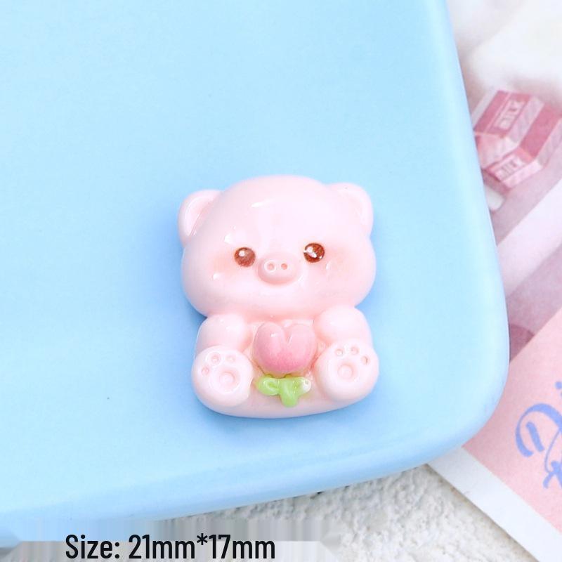 Handmade Resin Pig Hair Clip and Clog Decoration Set
