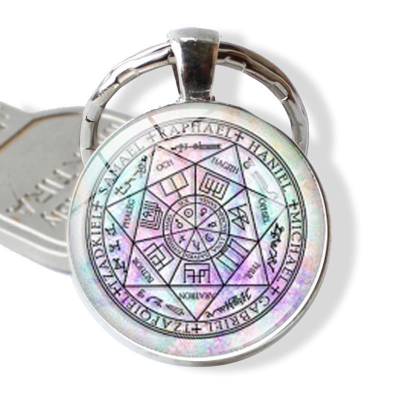 Archangels Modern Seven Time Gem Keychain Chic Zinc Alloy Bag Pendant