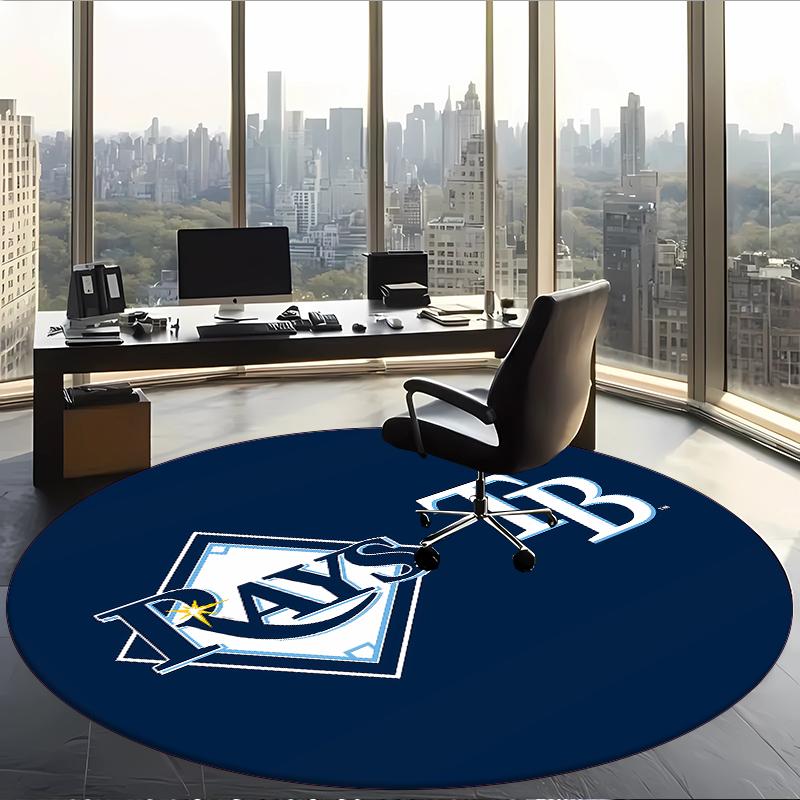 Tampa Bay Rays (24) Round Office Rug Decorative Floor Rug for Office Bedroom Living Room and Home Space