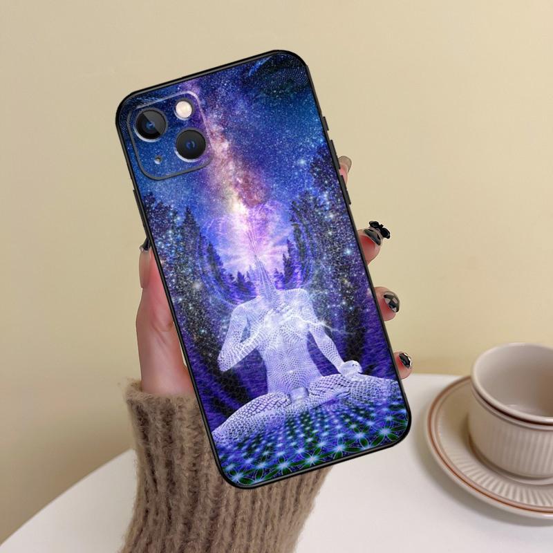 Spiritual Trippy Psychodelic Phone Case For iPhone 16 Pro Max 14 13 12 11 15 Pro Max mini XR 15 16 Plus 16e Cover Funda