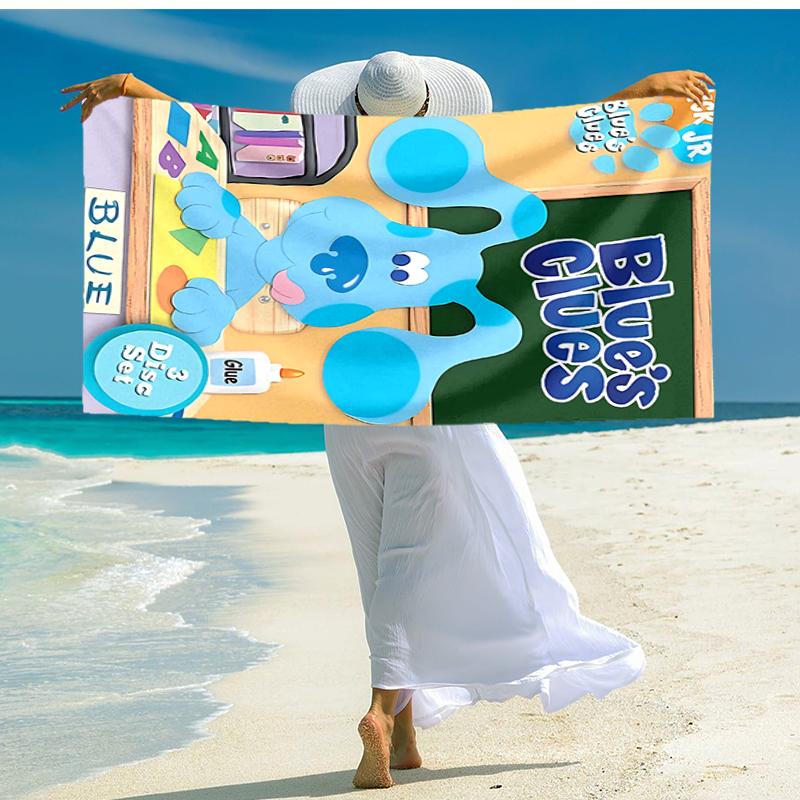 1pc Pistas da Blue Blue’s Clues3 Beach Towel, Comfortable and Thick, and Swimming/Bath/Picnic/Camping Towel, Suitable for Seaside Beaches