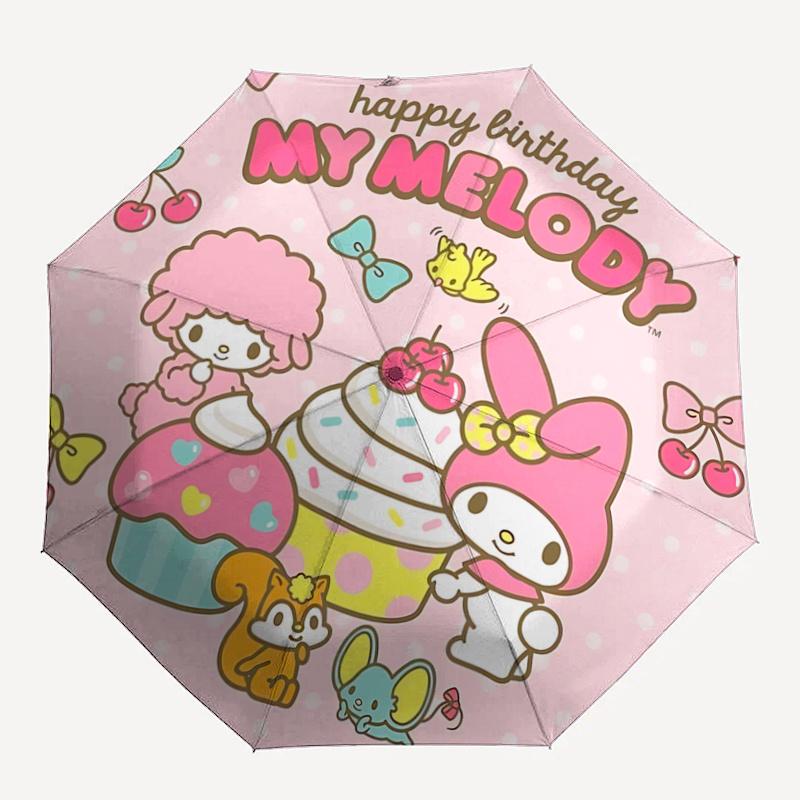 1pc My Melody Automatic Opening/Closing Umbrella with Foldable Design, Iron Frame, Outdoor Use, Perfect Gift for Fans, Travelers, Daily Use.A050