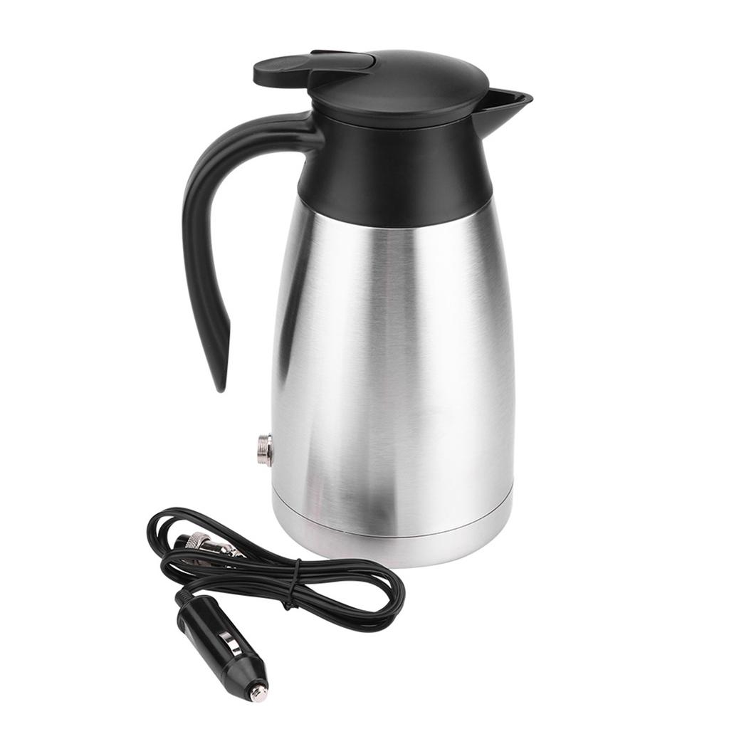 1000ML 12V 24V Stainless Steel Electric In Car Kettle Travel Thermoses Heating Water Bottle
