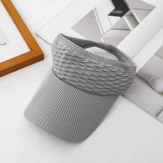 Dame Sommer Solskjermhatt Justerbar Åpen Topp Baseballcaps Elastisk Strikket Sportshatt for Tennis Golf Løping