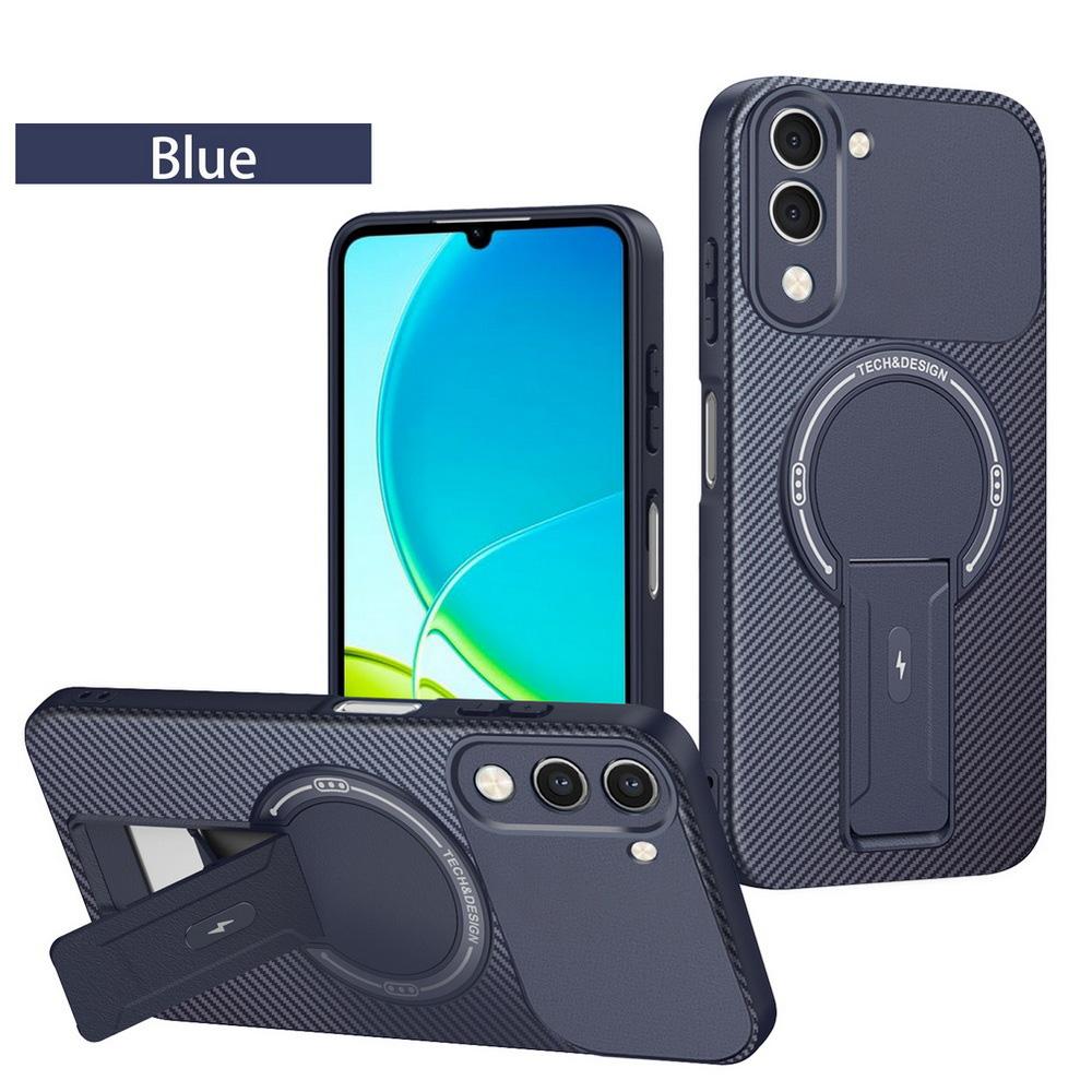 Carbon Fiber Invisible Stand Holder Built-in Magnetic Ring Case for VIVO Y04 Y39 Y29s Y19e VIVO V50 Lite V50 V50e V30 Pro Cover
