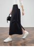 Design sense, pleated workwear style, half skirt, women's A-line skirt, handsome long skirt