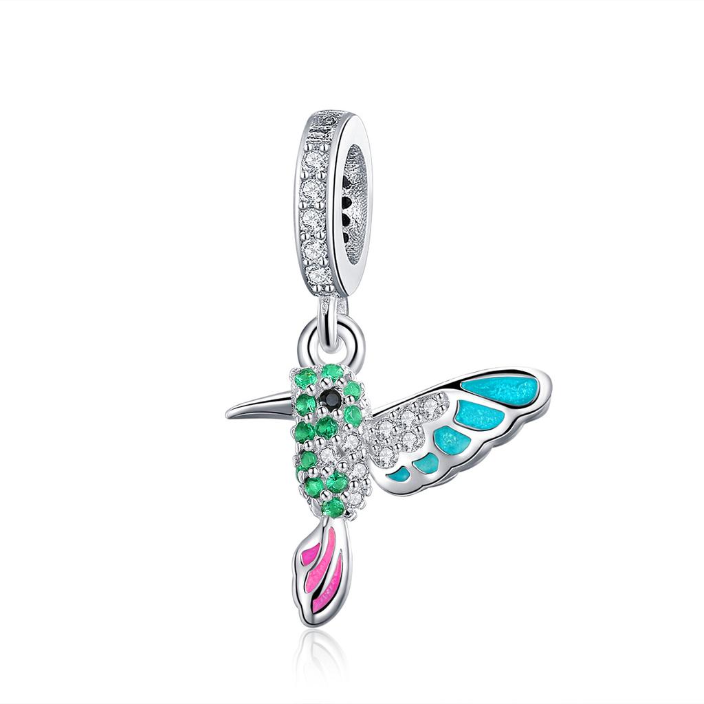 WOSTU 925 Sterling Silver Flower Bird Charms Pendant Hollow Heart Beads Fit Original Bracelet DIY Necklace WOmen Jewelry Making