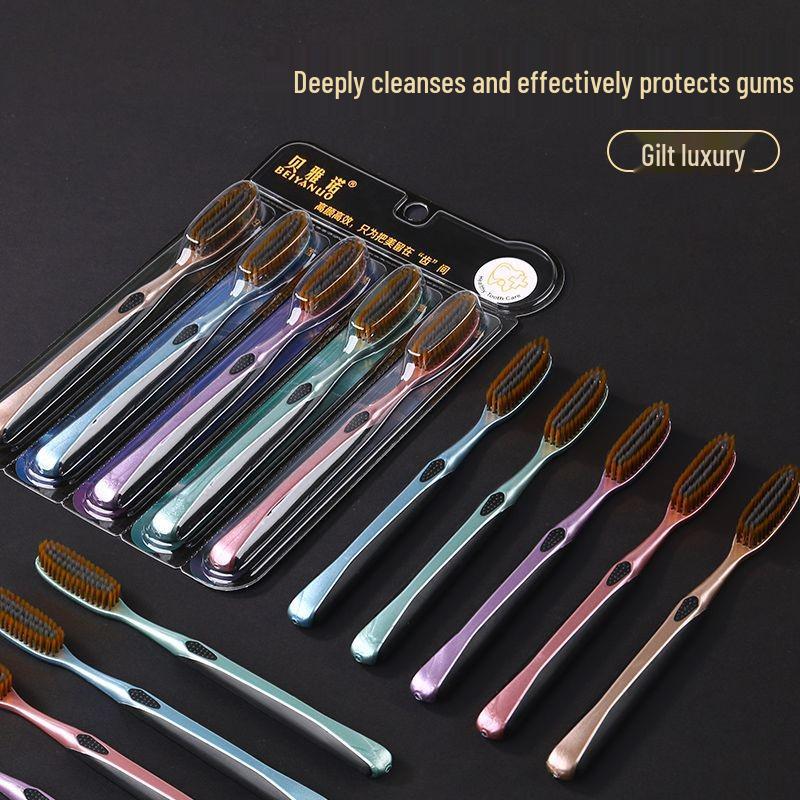 Efficient Big Head Toothbrush: Soft High-Grade Long Bristles, Ideal for Easy Cleaning - Family Pack