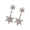 Perfect Gift Pair of Snowflake Tassels Earrings with Zircon Accents for Birthdays Holidays Special Event Women Elegant Jewelry