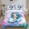 Meerjungfrauenprinzessin Arielle Schlafzimmer 3-teiliges Set Bettbezug-Set Bettwäsche 3D Kinderbettwäsche Bettdecken-Sets Queen Twin Zuhause Anime
