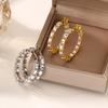 Oval Hoop Earrings for Women Gold Color Stainless Steel Earrings Trend New In Femmes Luxury Ear Jewelry Aretes