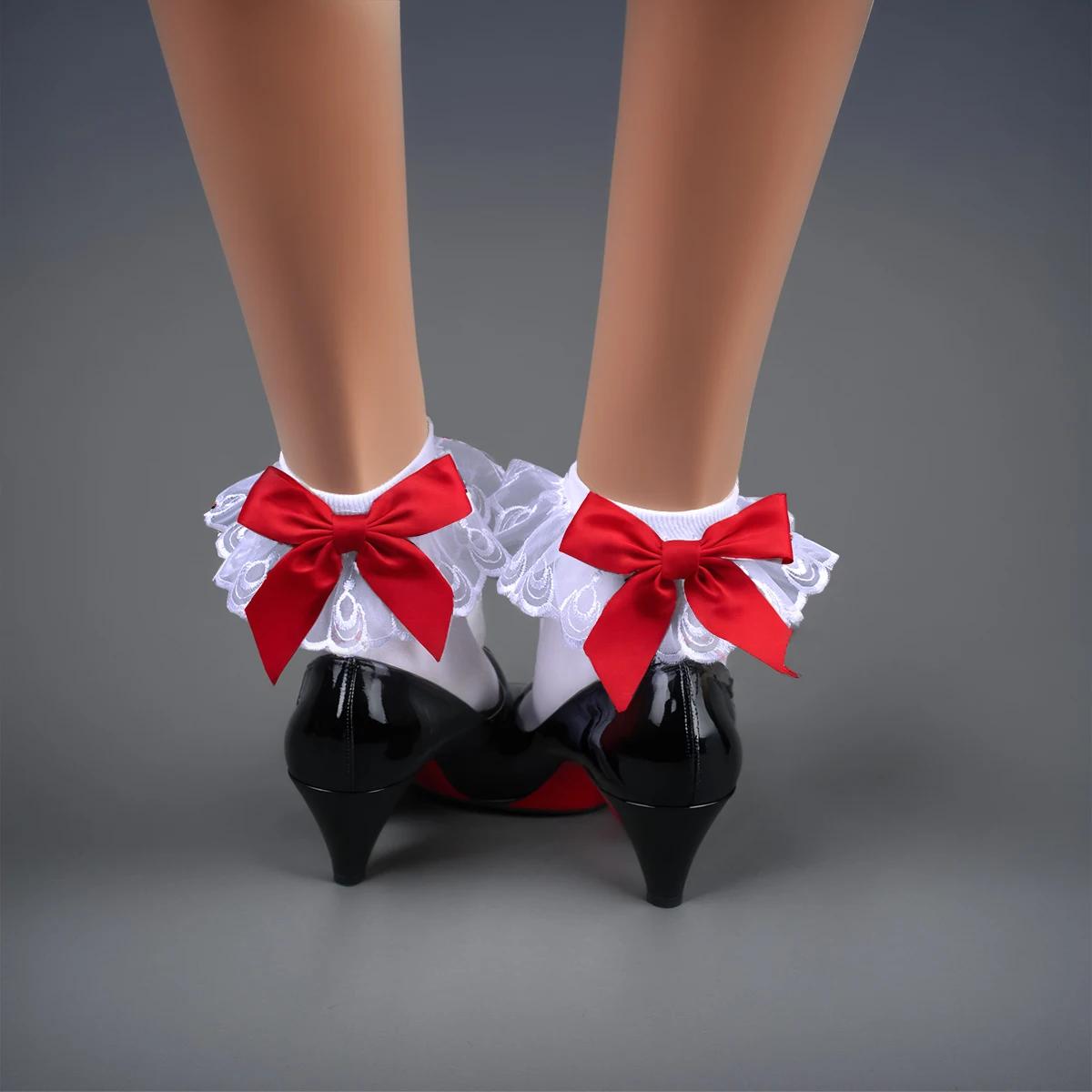 

Летние женские чулки Высокая эластичность Nolita Стереоскопическое кружево 120 Ден Узел Доу Белые бархатные шелковые носки Бант Гудетама Рюши Носки One Size