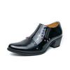 Design Rivet Wedding Dress Shoes for Men Formal Heeled Shoes  Gold Patent Leather Shoes Man Luxury Punk Rock Party Shoes Men