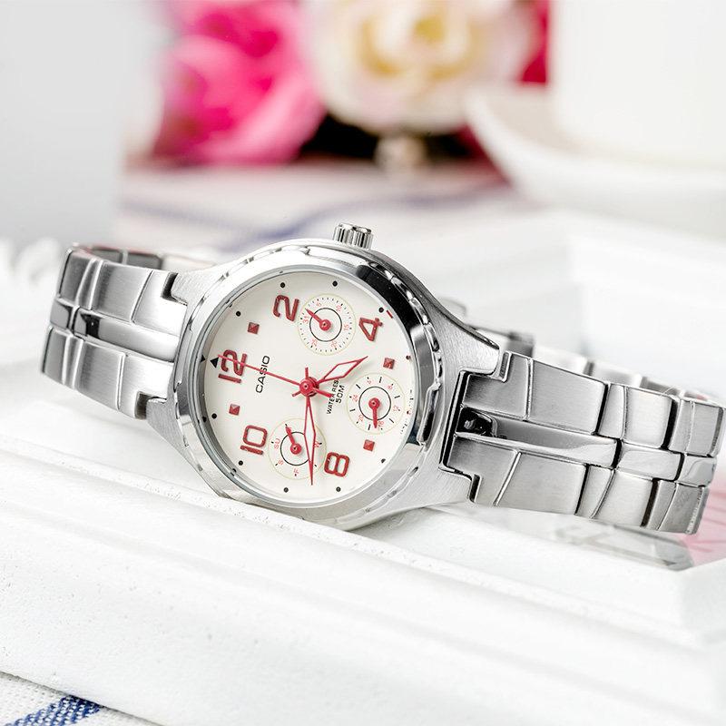 Casio watch series-LTP waterproof couple watch, quartz movement, stainless steel strap, Japanese and Korean watch, same MTP-1374D-7A&LTP-2064A-7A2