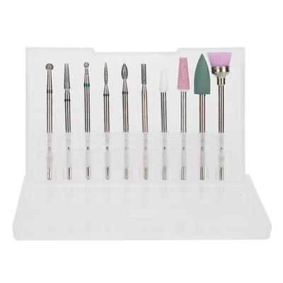Set di 10 Punte per Unghie per Fresatrice, Rimozione Cuticole Morte, Set di Punte per Unghie, Punte per Levigatura e Lucidatura