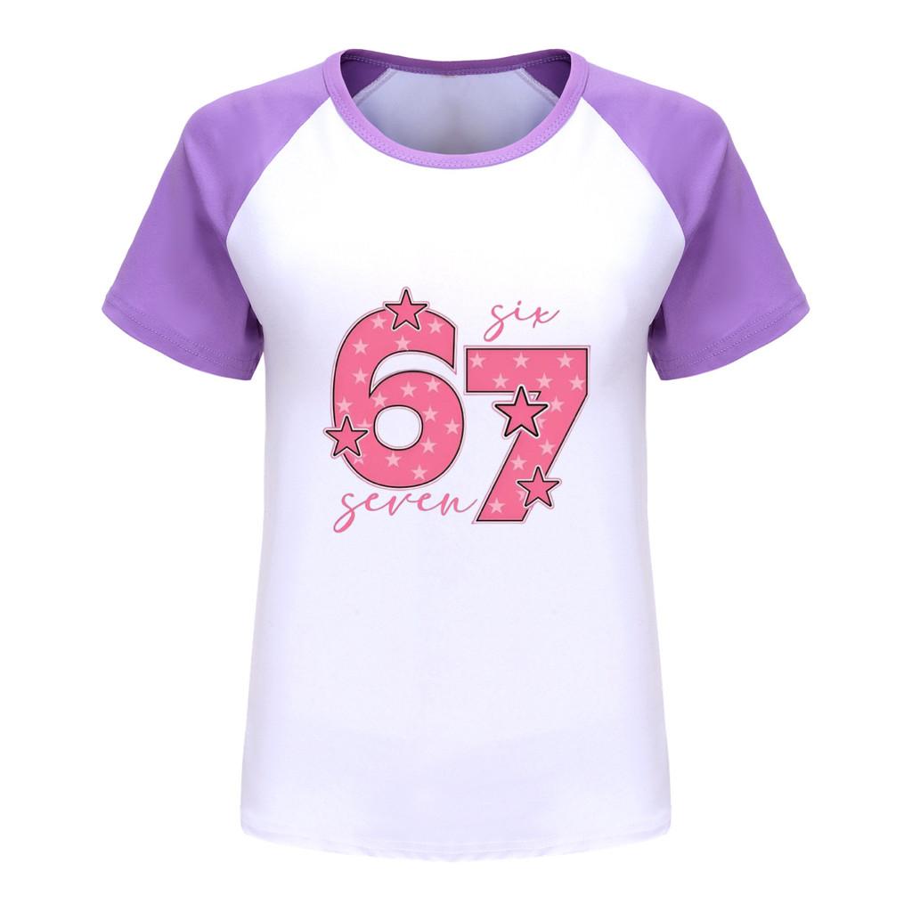 5291 Kids Boys Girls Brainrot 67 Printed Soft Raglan T-Shirt