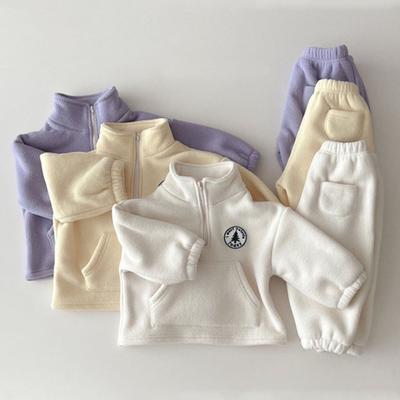 Kleinkind Jungen Kleidung Set Outfit Kinder Warmes Fleece Sweatshirt Baby Mädchen Pullover Tops Hose Anzug 2tlg Kinder Bekleidungsset