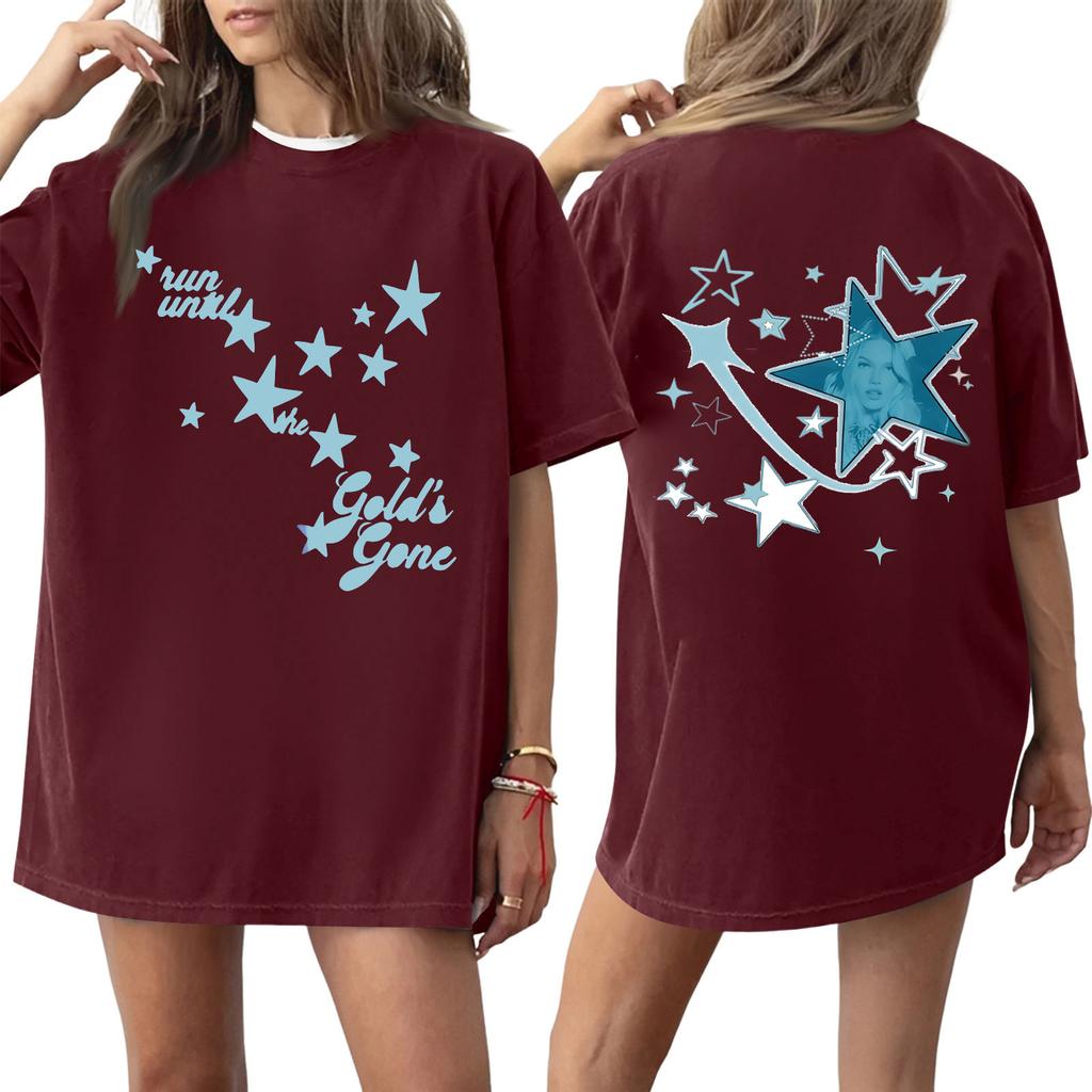 Women's Casual Printed Round Neck Pullover Short Sleeve Top