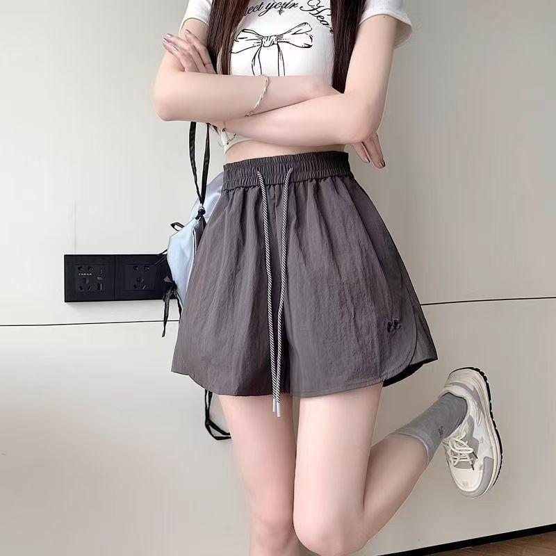 Ice Silk Thin Quick-drying Wide Leg Shorts Women's Summer Plus Size Casual Yoga Hot Pants Cargo Sports Pants