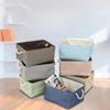 Stylish Linen Storage Basket Desktop Organizer for Home Office Organization