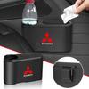 jbvr8 Portable Hanging Mini Car Trash Can Wastebasket Trash Can with Lid Emblem For Mitsubishi lancer asx outlander pajero l200 galant