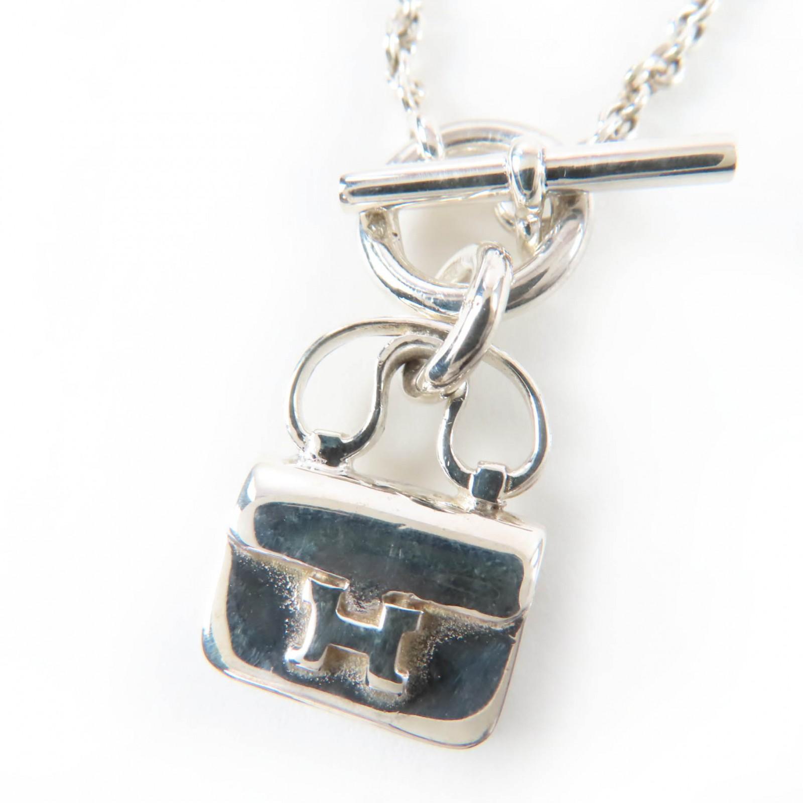 

Great HERMES Necklace Amulet Constance Pendant Silver 925 Women Used