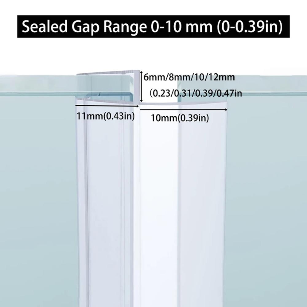 3M Shower Glass Door Seal Strip, Silicone Soft Shower Door Sweep To Stop Leaks, Frameless Seal Strip