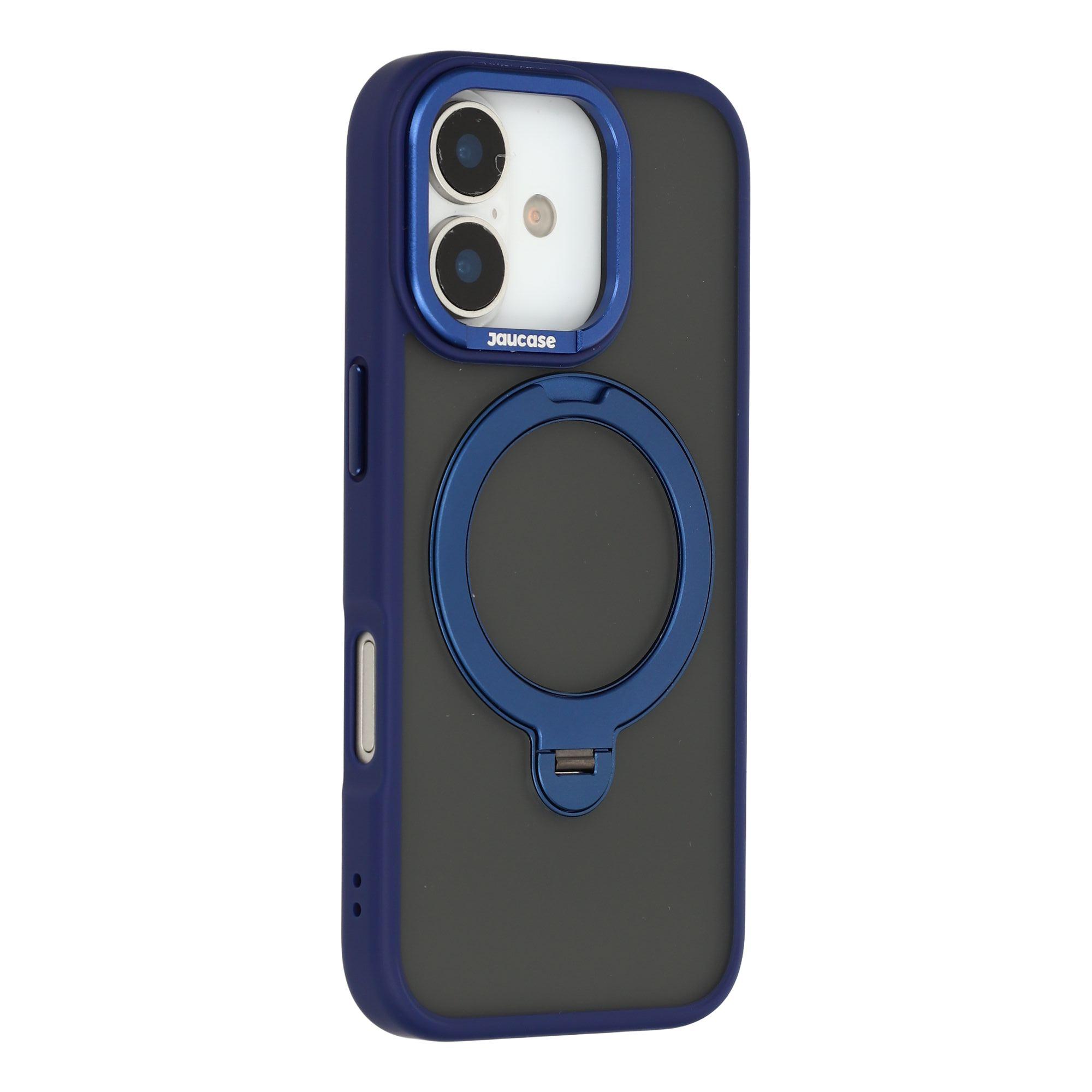 JAUCASE For iPhone 17 Case Rotating Kickstand Skin-Touch Matte PC + TPU Phone Cover
