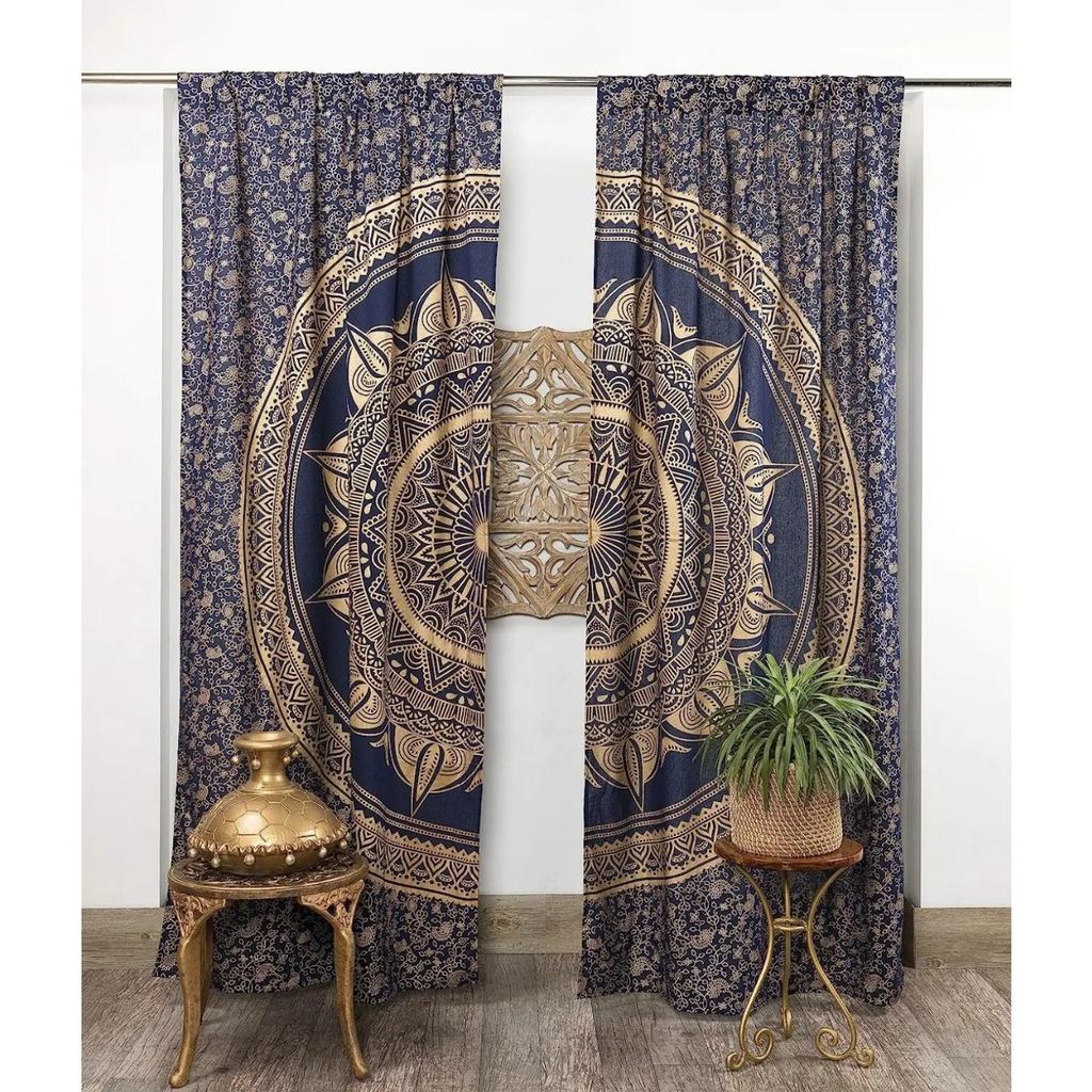 Bohemian Mandala Yoga Love Indian Hippie Luxury Curtains European Living Room Bedroom Kitchen Decoration Window Treatments Curtain For Sitting