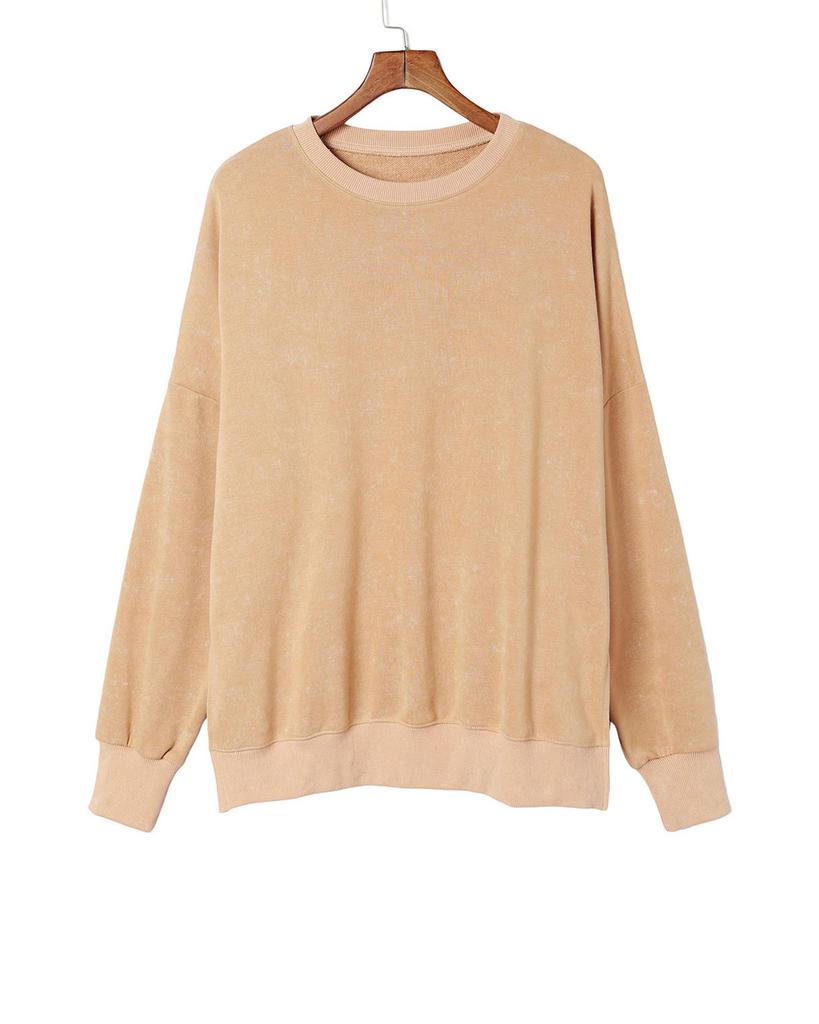 Azura Exchange Oversized Khaki Drop Shoulder Sweatshirt