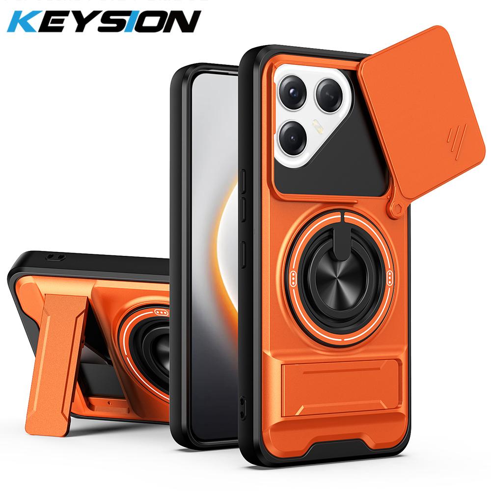 KEYSION Magnetic Phone Case for TECNO POVA 7 Ultra 5G 7 Pro Slide Camera Protection Upright Kickstand Ring Shockproof Back Cover