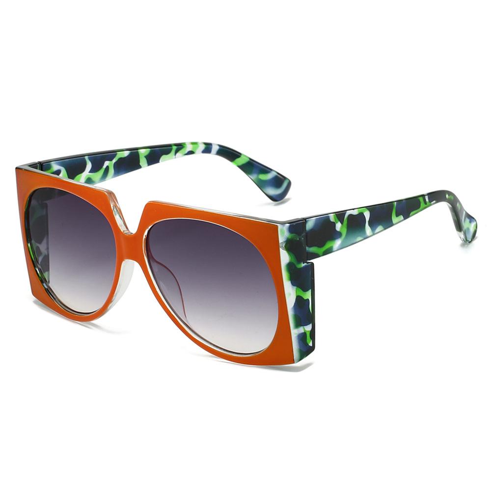 New Retro Leopard Gradient Square Large Frame Women Sunglasses Y2K Fashion Luxury Personality Candy Color UV400