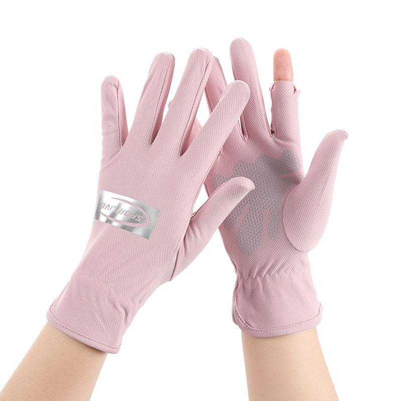 

Солнцезащитные перчатки летние женские для электромобиля из ледяного шелка тонкие с защитой от УФ-лучей для вождения на открытом воздухе с пальцами A03-FS2 One Size