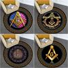 1Pc Freemasonry Circular Print Rug - Home Decoration Carpet For Living Room Bedroom Flooring Computer Chair Area Rug