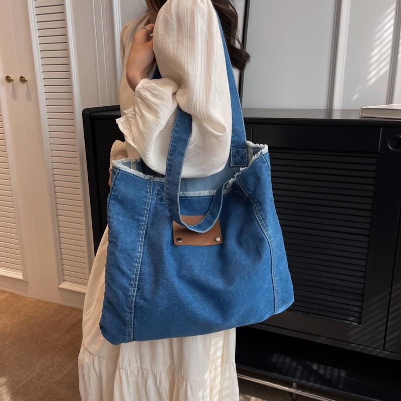 Geantă Denim Geantă de umăr pentru femei Geantă tote de mare capacitate
