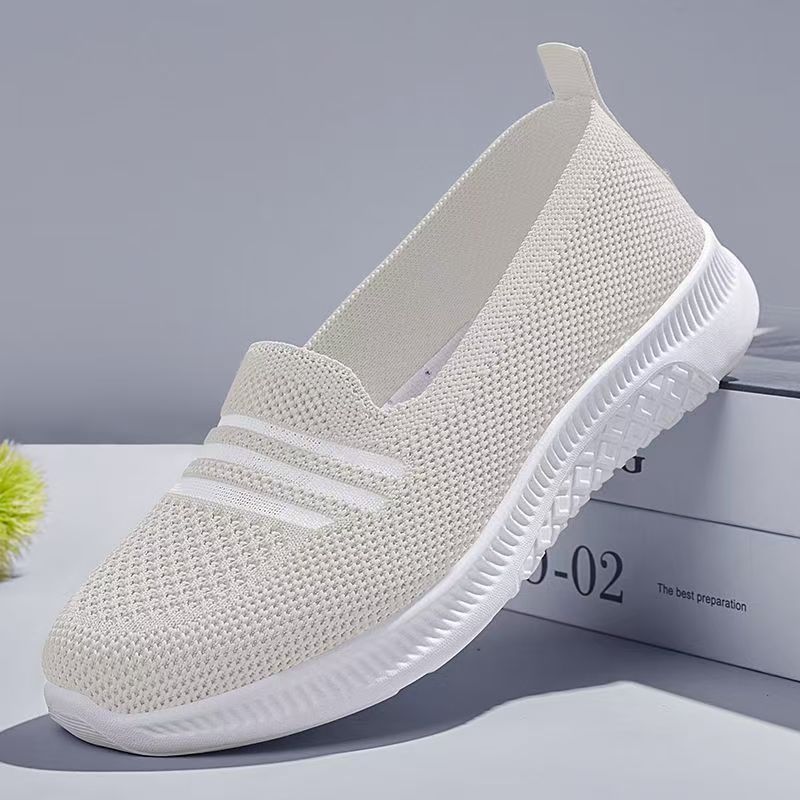 Women's Spring Summer New Mesh Casual Sneakers Thick Sole Non slip Round Toe Slip On Lightweight Breathable Walking Shoes