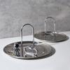 Snack Storage Plate Multifunctional With Handle Desktop Organizer Stainless Steel Home Decoration Finishing Tray Mini Ornaments
