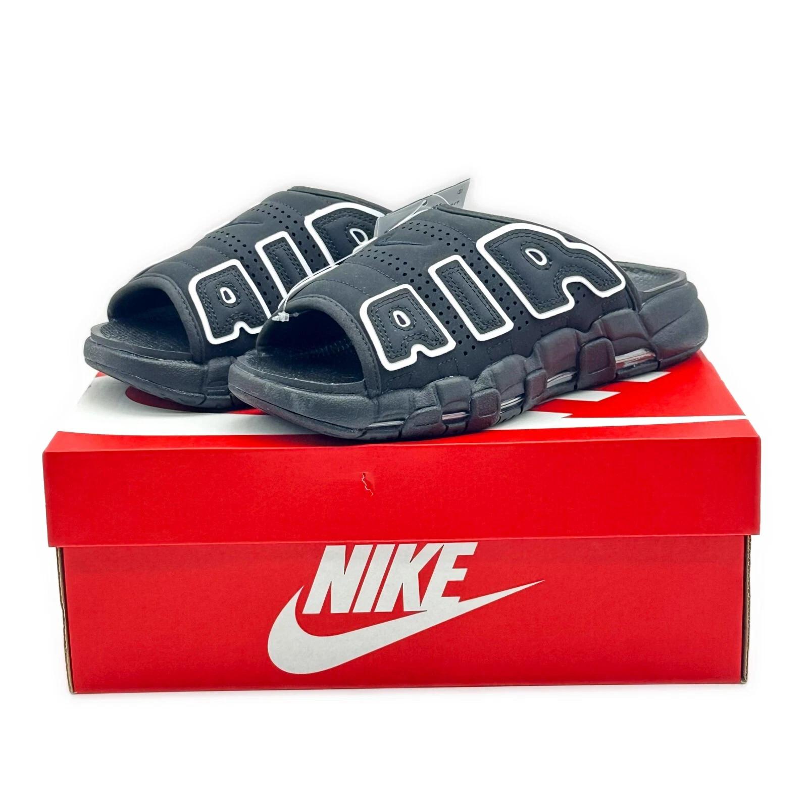 DV2137-001 Nike Air More Uptempo Шлепанцы Черный Песочный Белый US 8