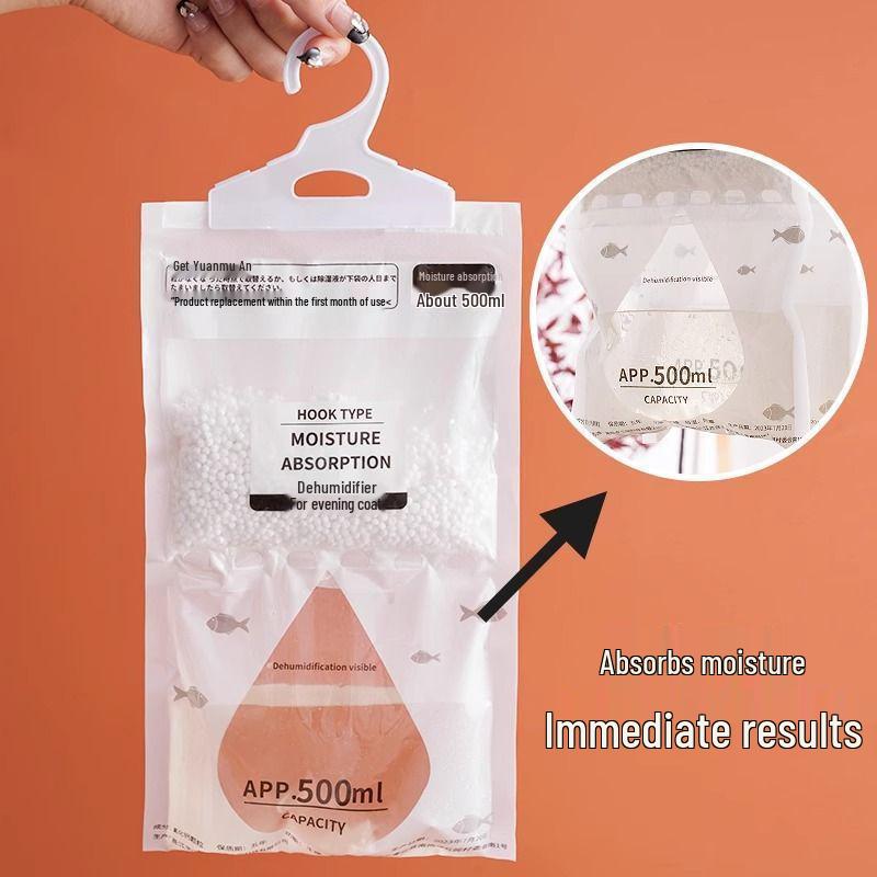 Dehumidifying Hanging Bag: Moisture & Mold Absorbent for Dorms and Wardrobes