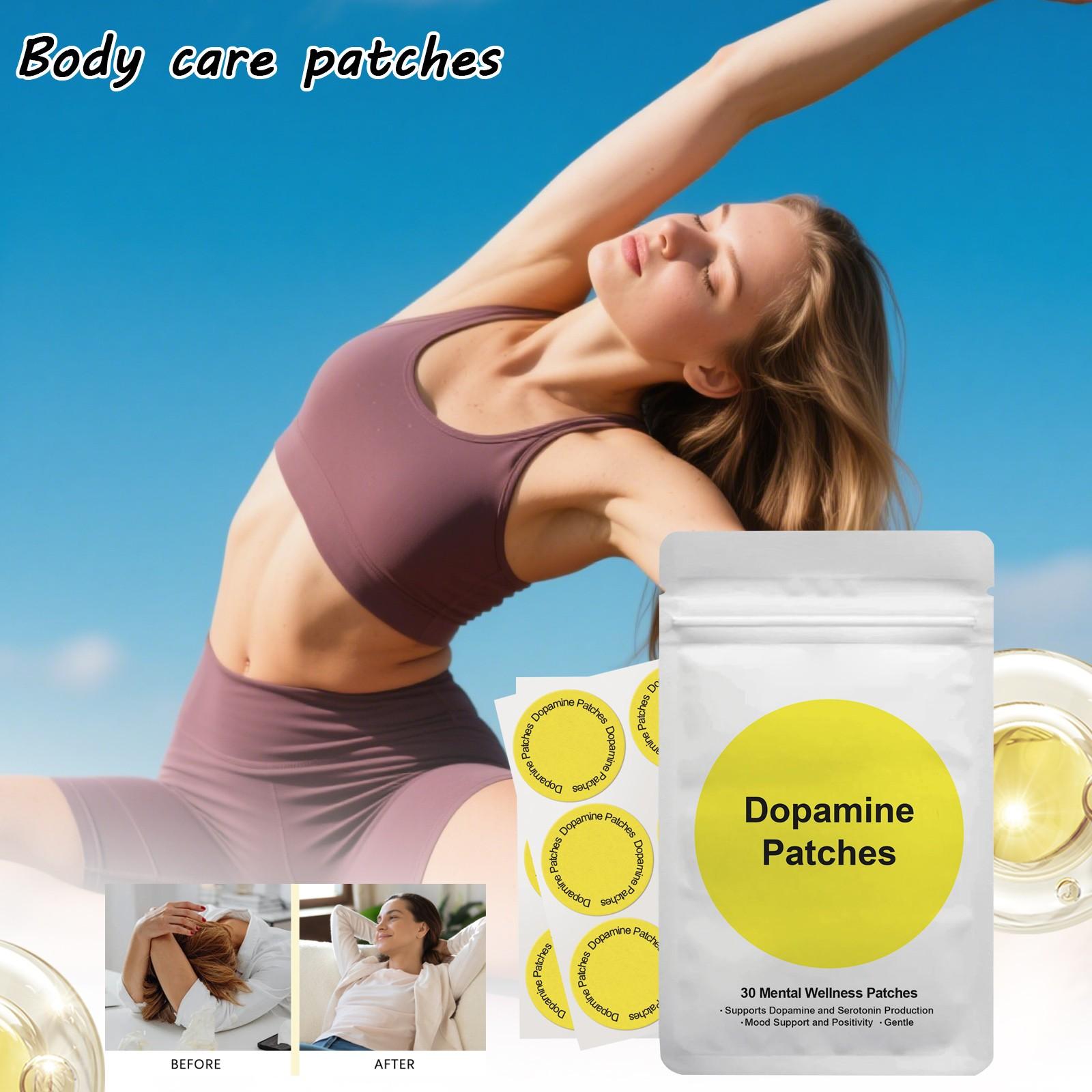 

Dopamine Patches Body Care Patches Improvement & Stress Nourishing Moisturizing Patch Support Your Healthy Lifestyle, 30 Tablets/1 Bag One Size жовтий