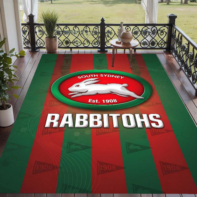 Soft Floor Carpet South Sydney Rabbitohs Pattern Area Rug Decorative Mat For Home Room Decoration