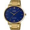 Casio MTP-VT01G-2B Men's Gold Tone Stainless Steel Minimalistic Watch 3-Hand Blue Dial