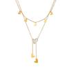 18K Gold-Plated Titanium Steel Heart, Star, Moon Tassel Anklet for Women